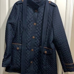 Navy Blue Quilted Jacket